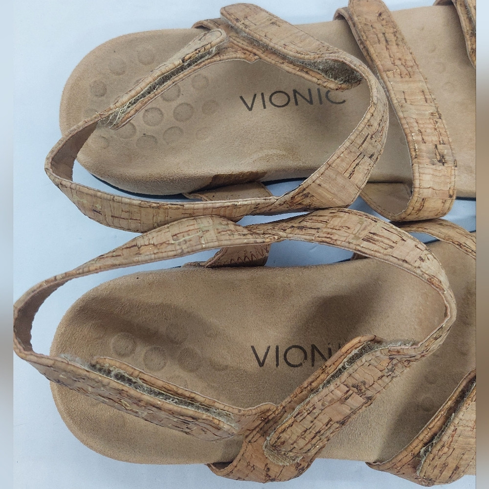 Vionic Amber Cork Sandals Womens Size 7 Adjustable Straps Comfort Casual - Picture 10 of 12